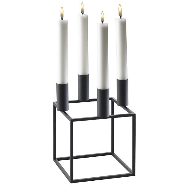 Kubus 4 candleholder, black