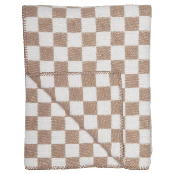 Arkiivi throw, 130 x 180 cm, natural white - coffee