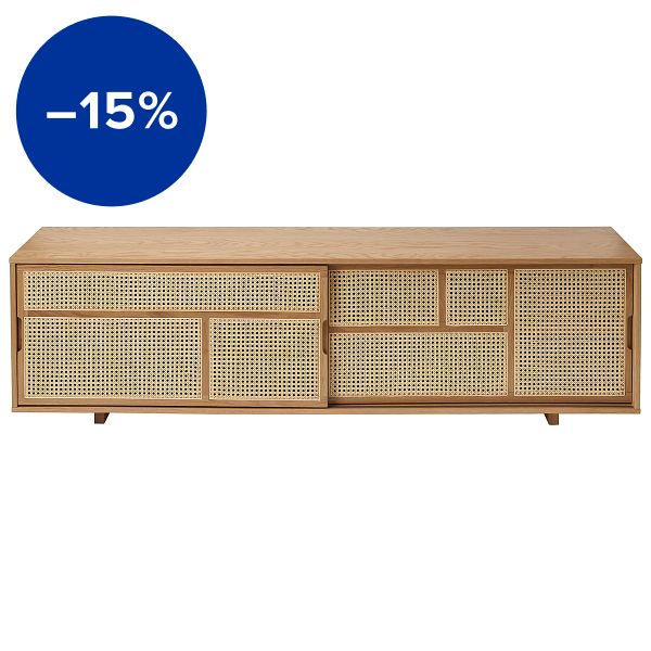 Air sideboard, low, oak - cane