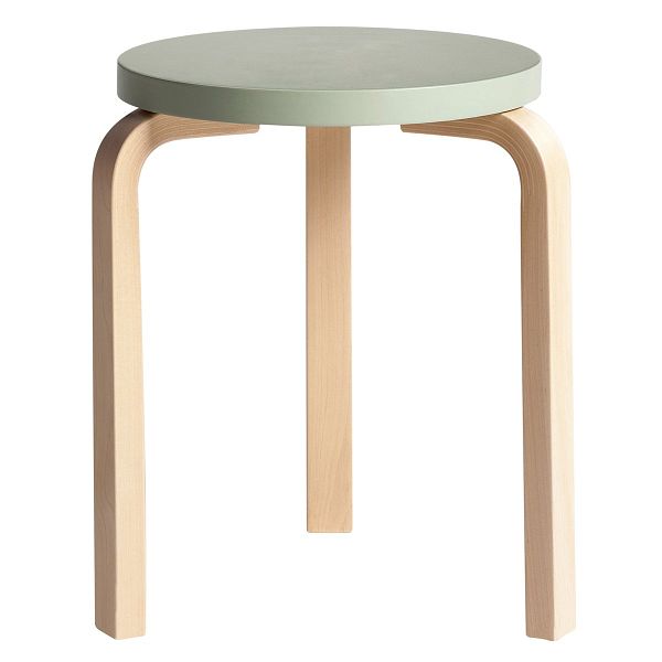 Aalto stool 60, green - birch