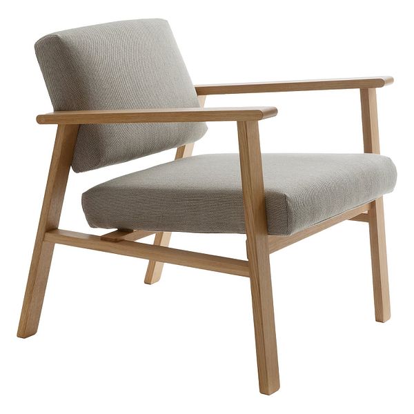 Archetyp Lounge chair, oak - grey Steelcut Trio 616