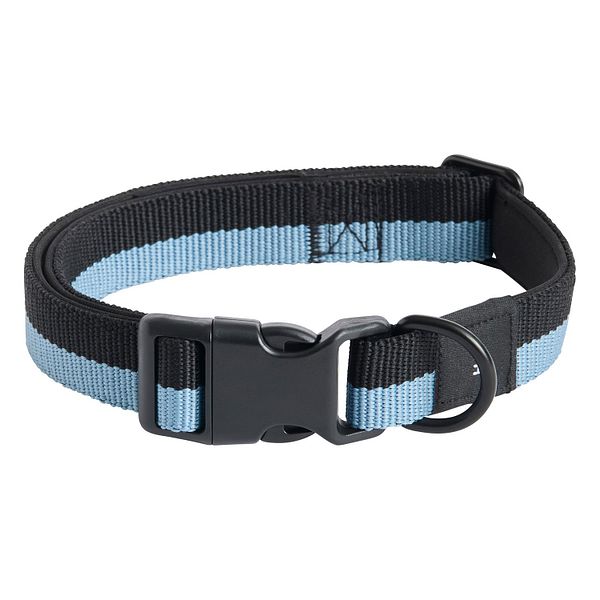 HAY Dogs collar, flat, M-L, blue - black