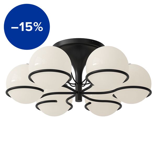 Model 2042/6 ceiling lamp, 20 cm, black