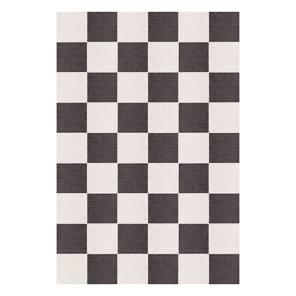 Chess wool rug, black - white