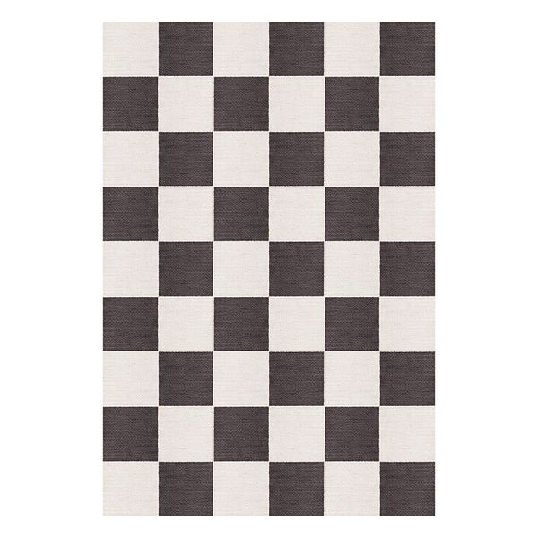 Chess wool rug, black - white