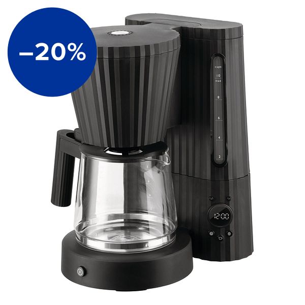 Plissé filter coffee machine, black
