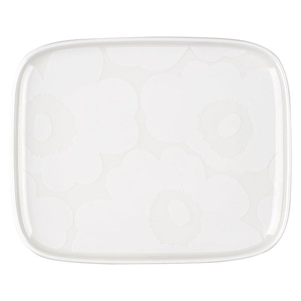Oiva - Unikko plate, 15 x 12 cm, off white - white