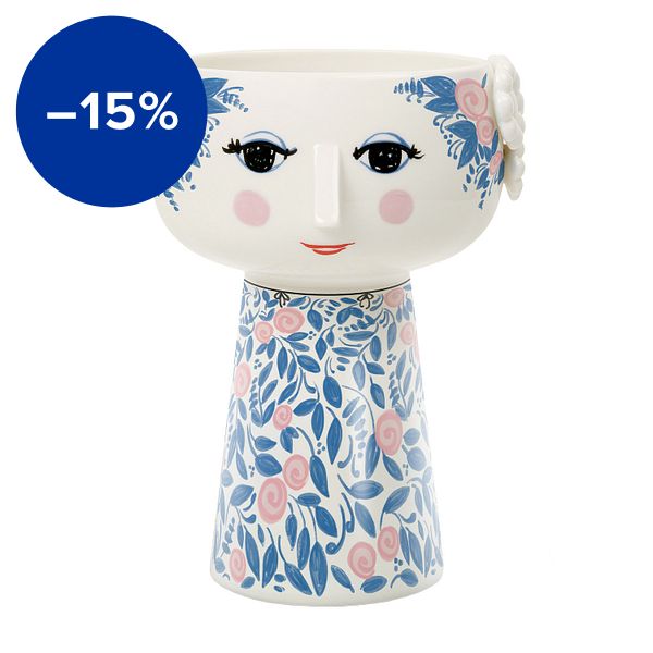 Eva vase, 18,5 cm, blue - rose