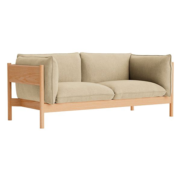 Arbour 2-seater, Linen grid dk beige - oak