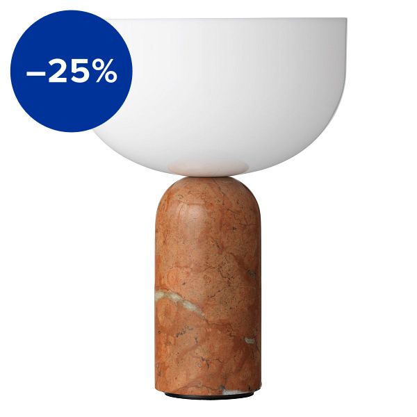 Kizu portable table lamp, Breccia Pernice marble