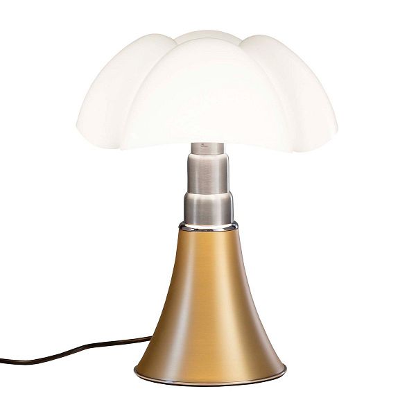 Minipipistrello table lamp, dimmable, brass