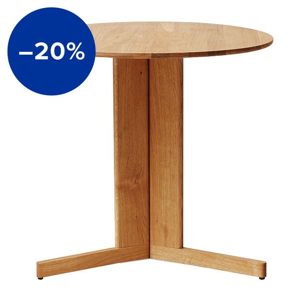 Trefoil table, 75 cm, oak