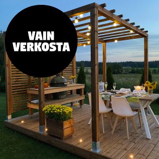 Terassi valmisterassikokonaisuus 3x4 puu