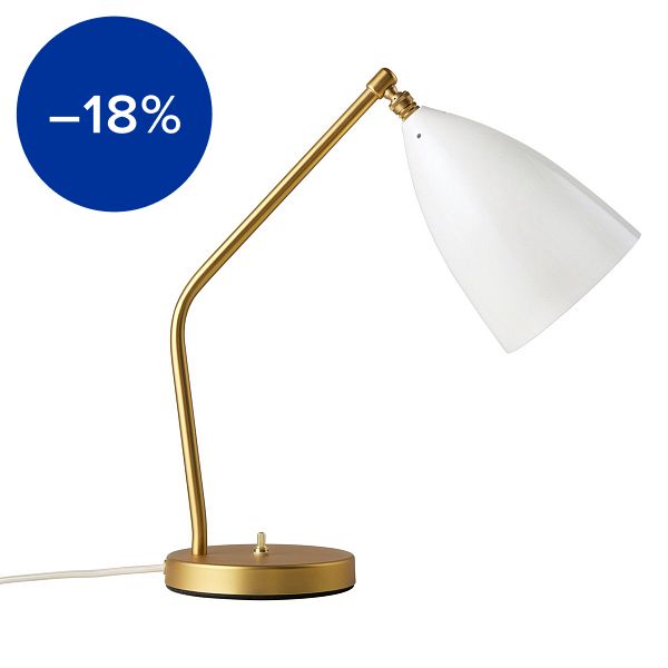 Gräshoppa table lamp, alabaster white, glossy