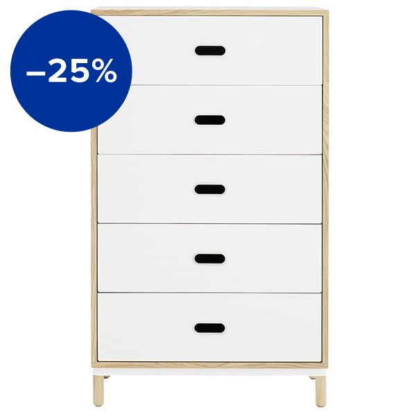 Kabino dresser with 5 drawers, white