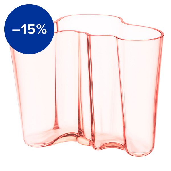 Aalto vase 160 mm, salmon red