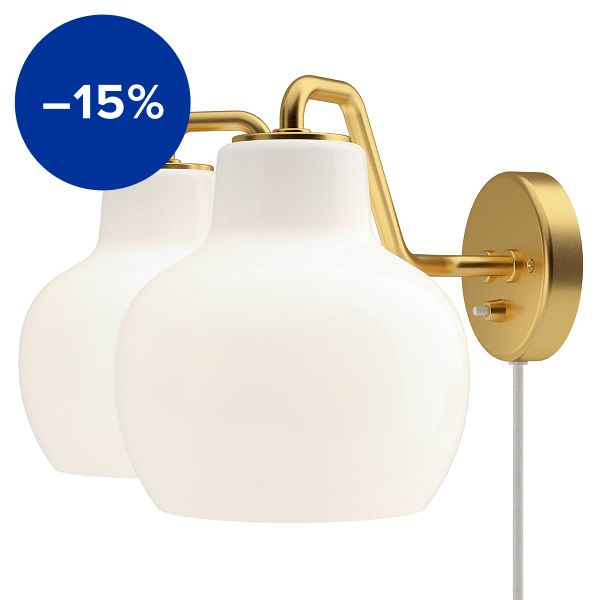 VL Ring Crown 2 wall lamp, opal glass