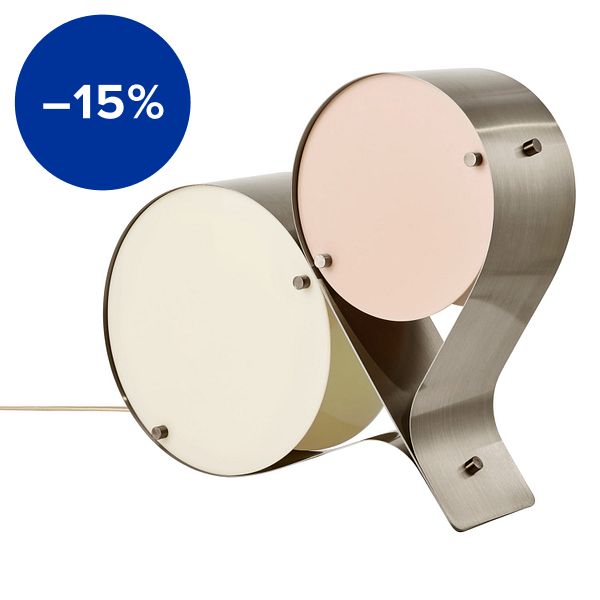 Coppia table lamp, steel, ivory - blush