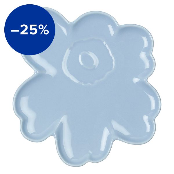 Unikko Shape  plate, 20 cm, light blue