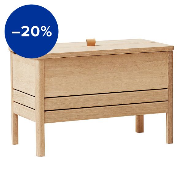 A Line storage bench, 68 cm, white oak