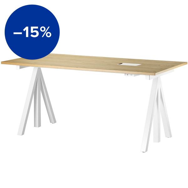 String Works height adjustable table 160 cm, oak