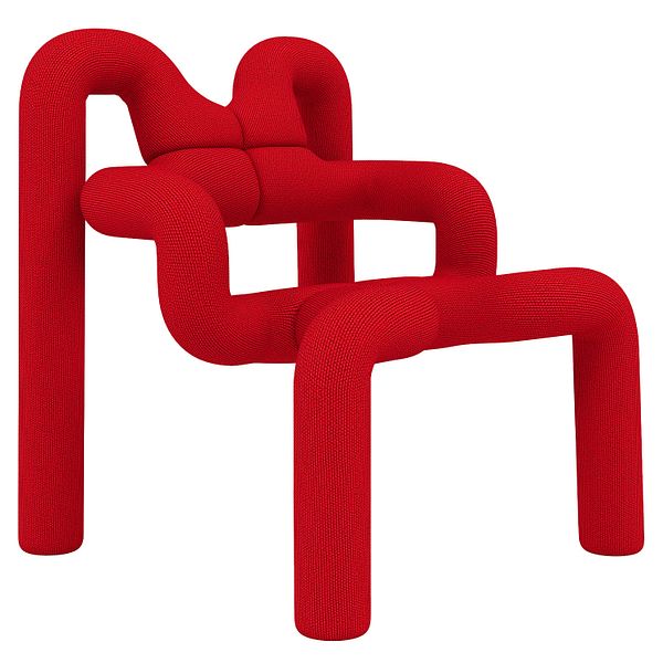 Ekstrem lounge chair, Knit 027 Scarlet