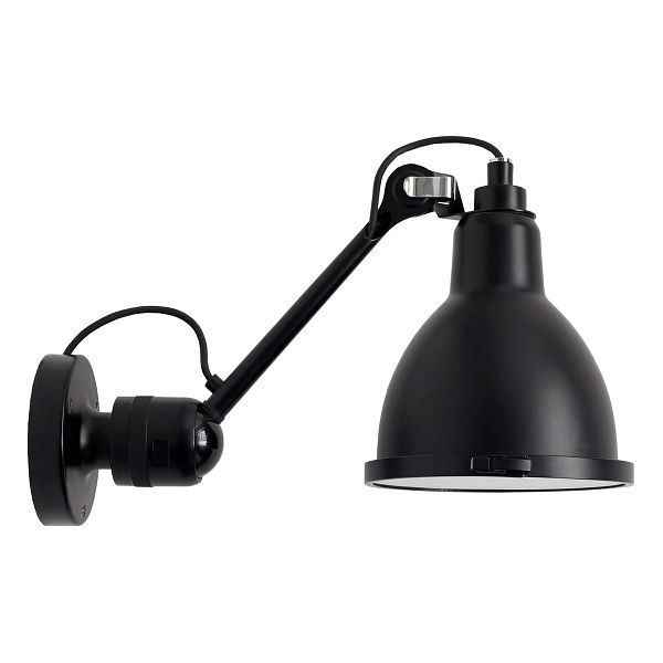 Lampe Gras 304 Classic outdoor lamp, round shade, black