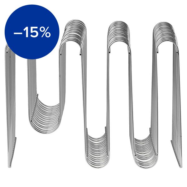 Curva magazine holder, silver