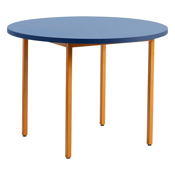 Two-Colour table, 105 cm, ochre - blue