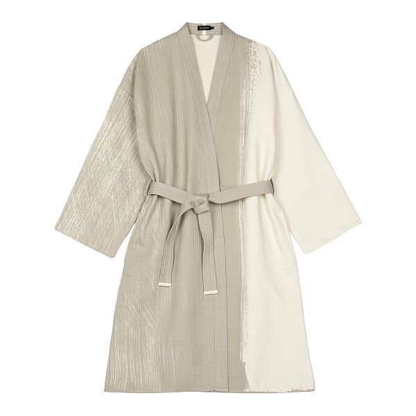Kuiskaus bath robe, grey - off white