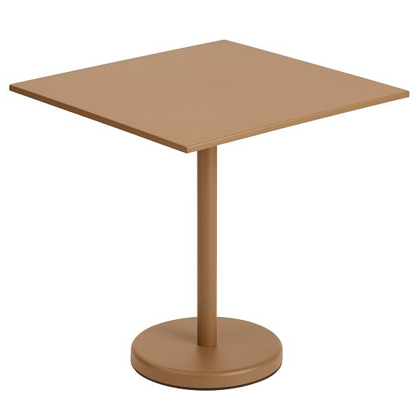 Linear Steel Café table 70 x 70 cm, burnt orange