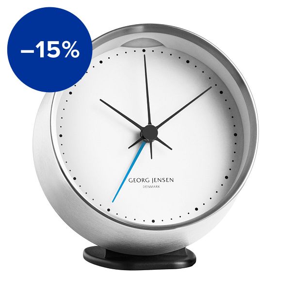 Henning Koppel alarm clock, stainless steel