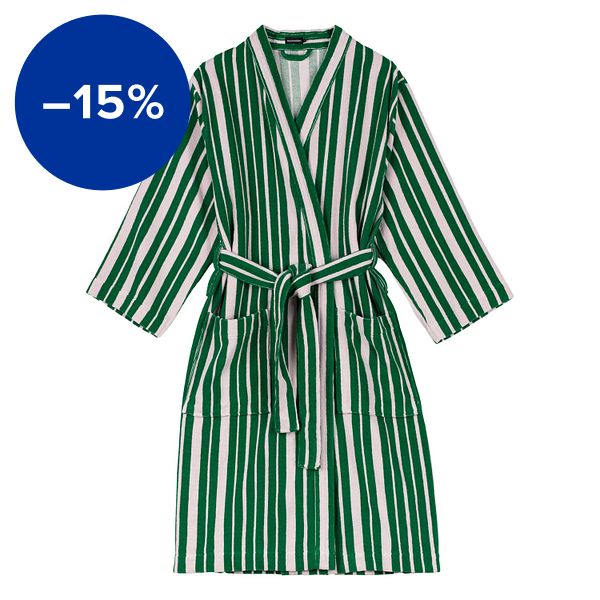 Raide bathrobe, green - pink