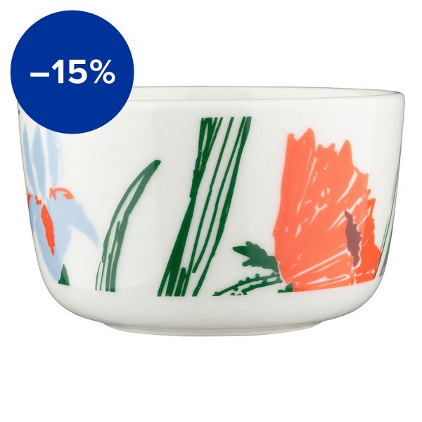 Oiva - Puutarhakutsut bowl, 2,5 dl, white-green-orange