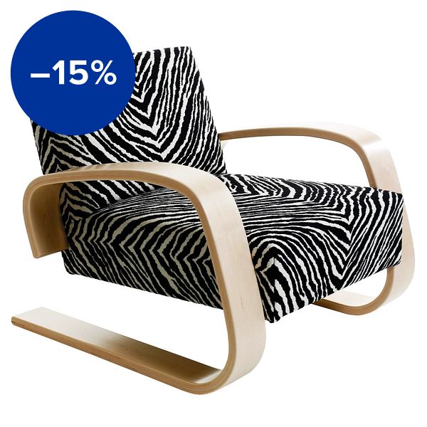 Aalto armchair 400 "Tank", birch - Zebra