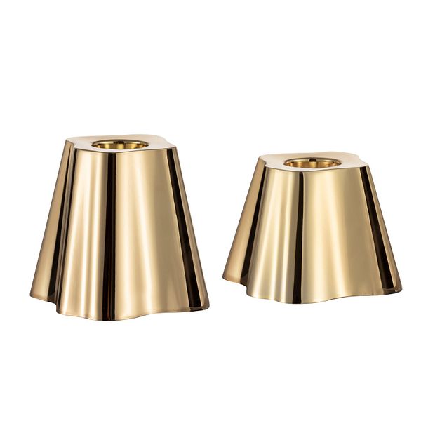 Aalto candleholder set, 2 pcs, brass