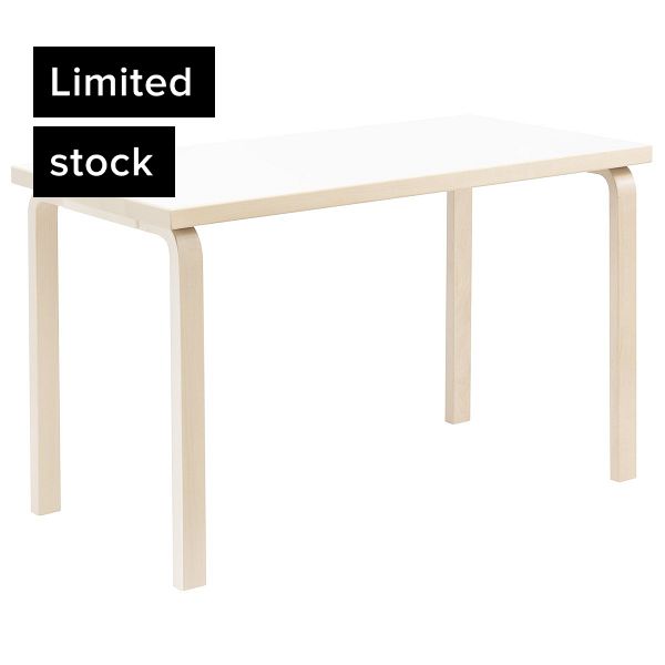 Aalto table 80A, birch - white laminate