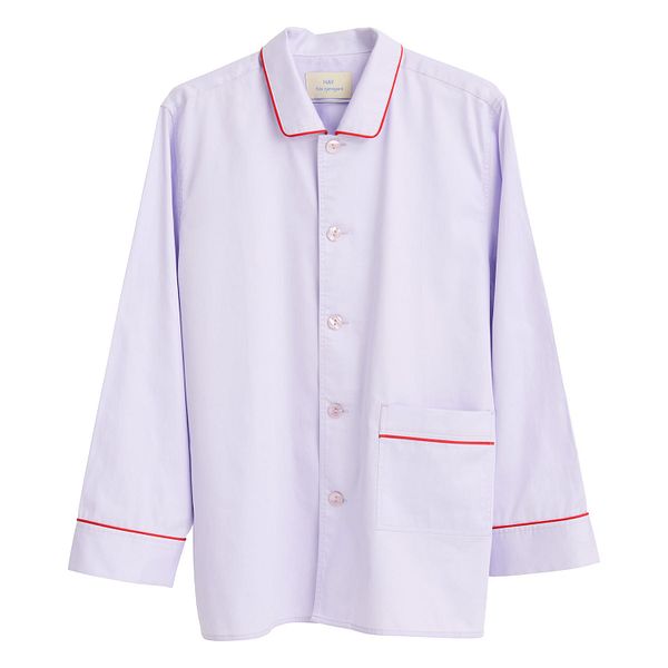 Outline pyjama shirt, long-sleeved, lavender