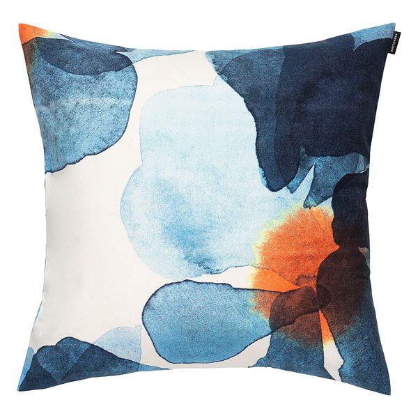 Valssi cushion cover, 50 x 50 cm, white - dark blue - orange