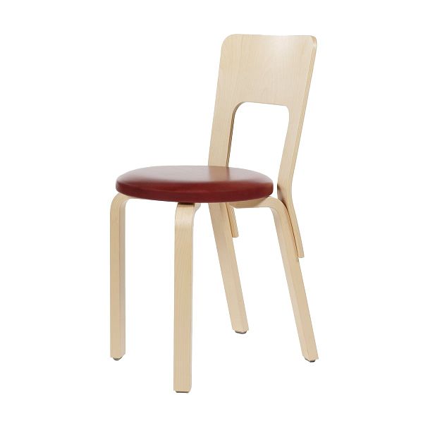 Aalto chair 66, koivu - red leather