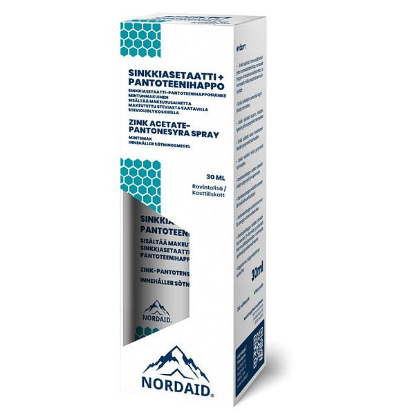 Nordaid Sinkkiasetaatti-pantoteenihapposuihke 30 ml