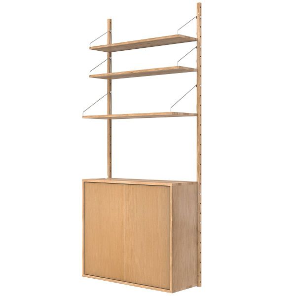 Shelf Library 1852 wall shelf/cabinet, oiled oak