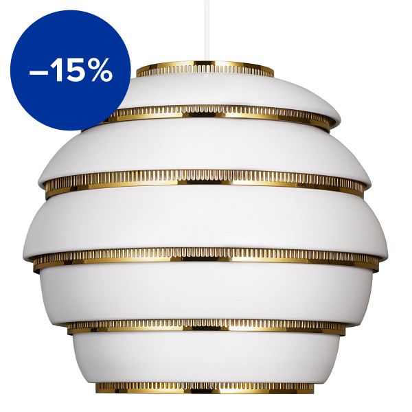 Aalto pendant A331 "Beehive", white - brass