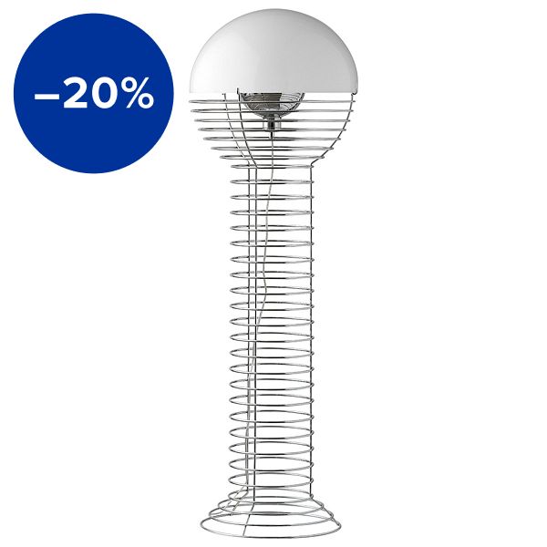 Wire floor lamp, white