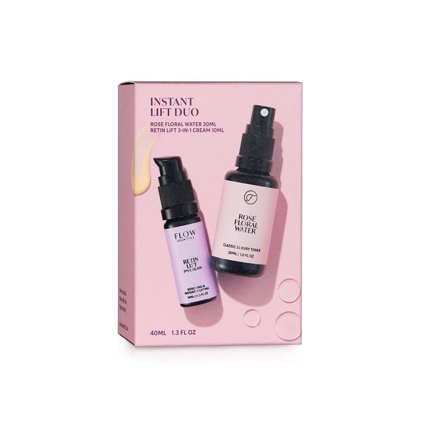 Instant Lift Duo (Rose Floral Water 30 ml + Retin Lift 3-in-1 Cream 10 ml) - ruusuvesi + kasvovoide