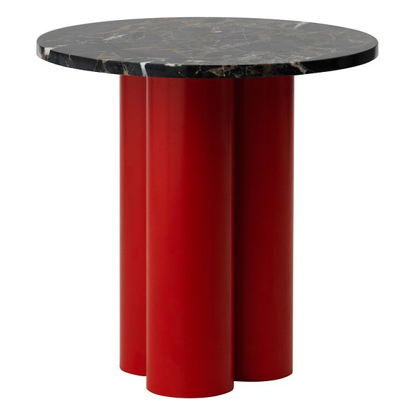 Dit table, bright red - Portoro Gold marmori