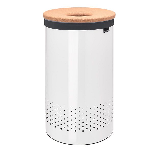 Laundry bin 60L, white - cork lid
