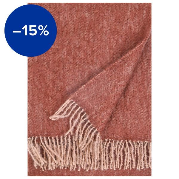 Revontuli mohair blanket, powder - maroon