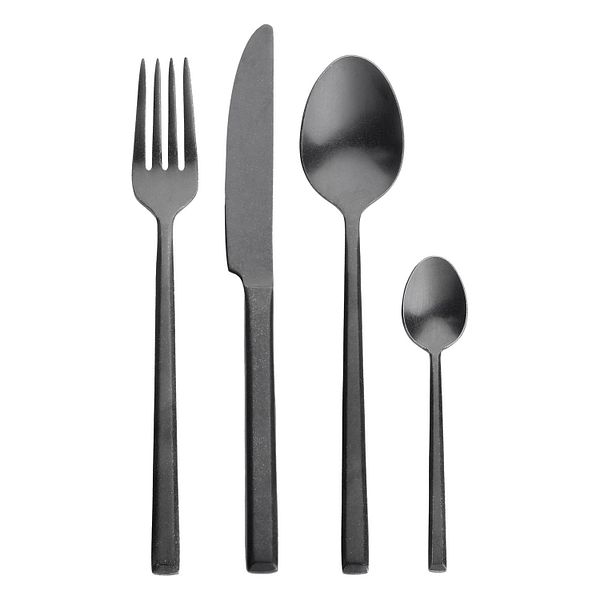 Pure giftbox cutlery set, 24 pcs, black