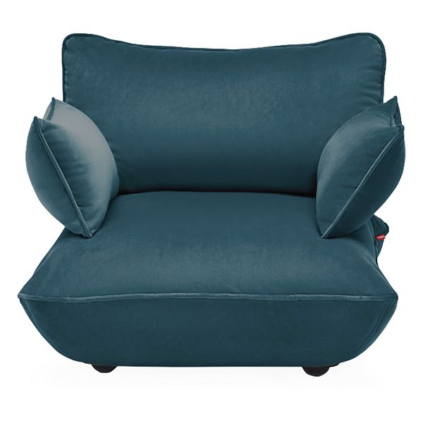 Sumo Loveseat lounge chair, Velvet Recycled petrol